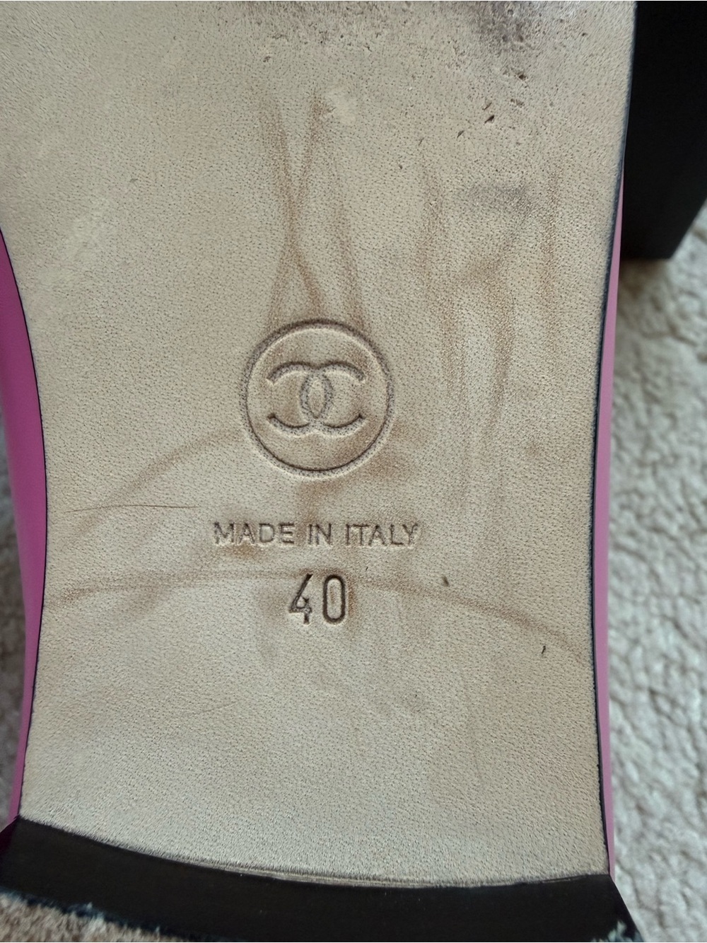Chanel pink leather flats - Picture 6 of 8